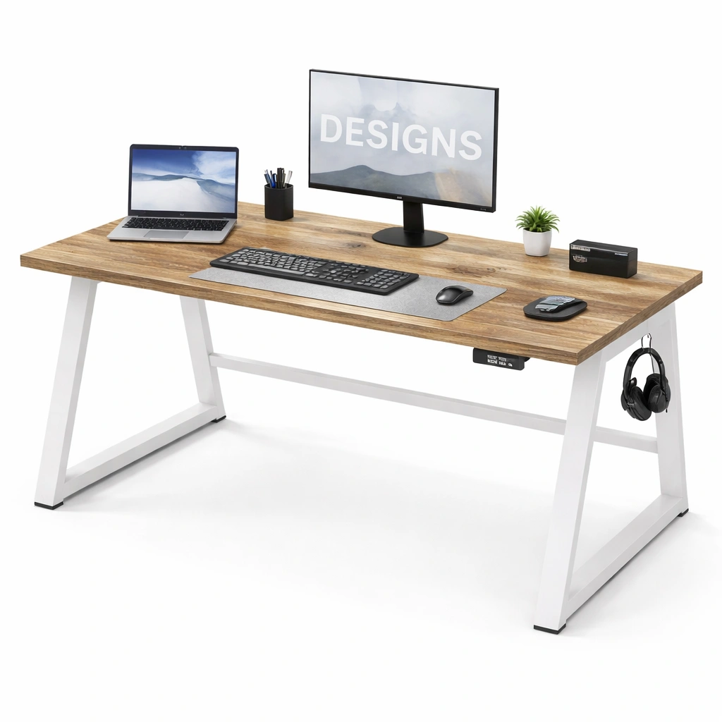 Escritorio Minimalista Con Estructura Blanca-Omnorae