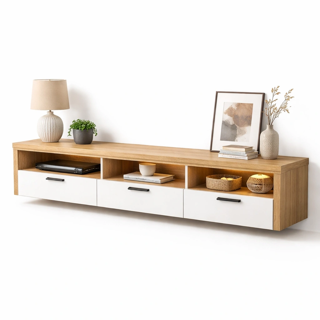 Mueble TV Bajo Con Cajones Y Compartimentos-Omnorae