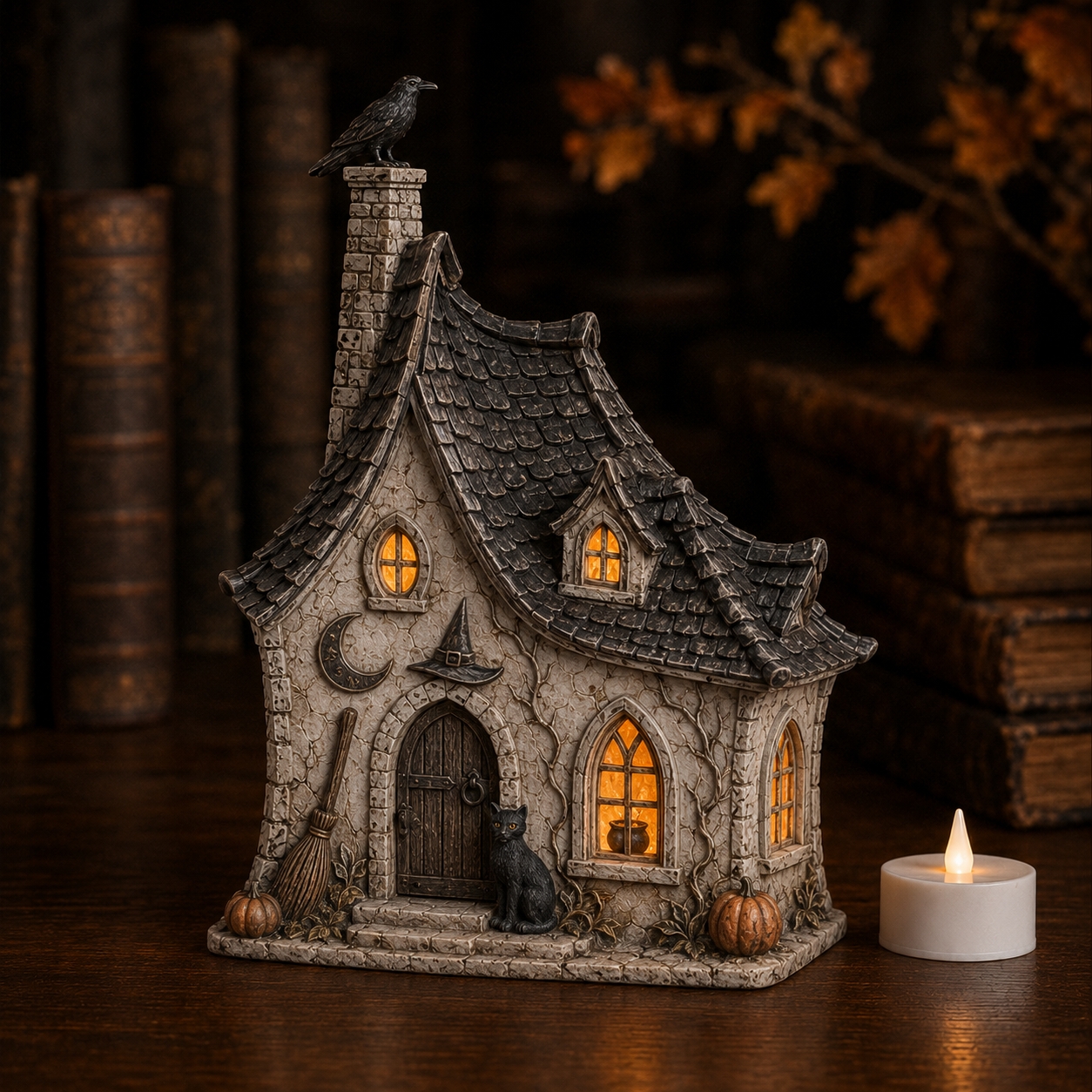 Haunted Gothic Chapel – LED Halloween Village House Decoration