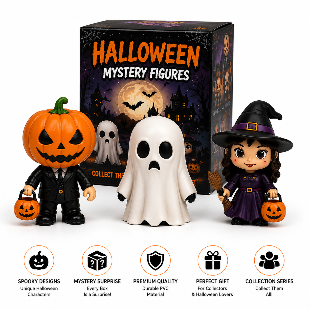 Halloween Horror Mystery Blind Box – 24 Collectible Mini Figures
