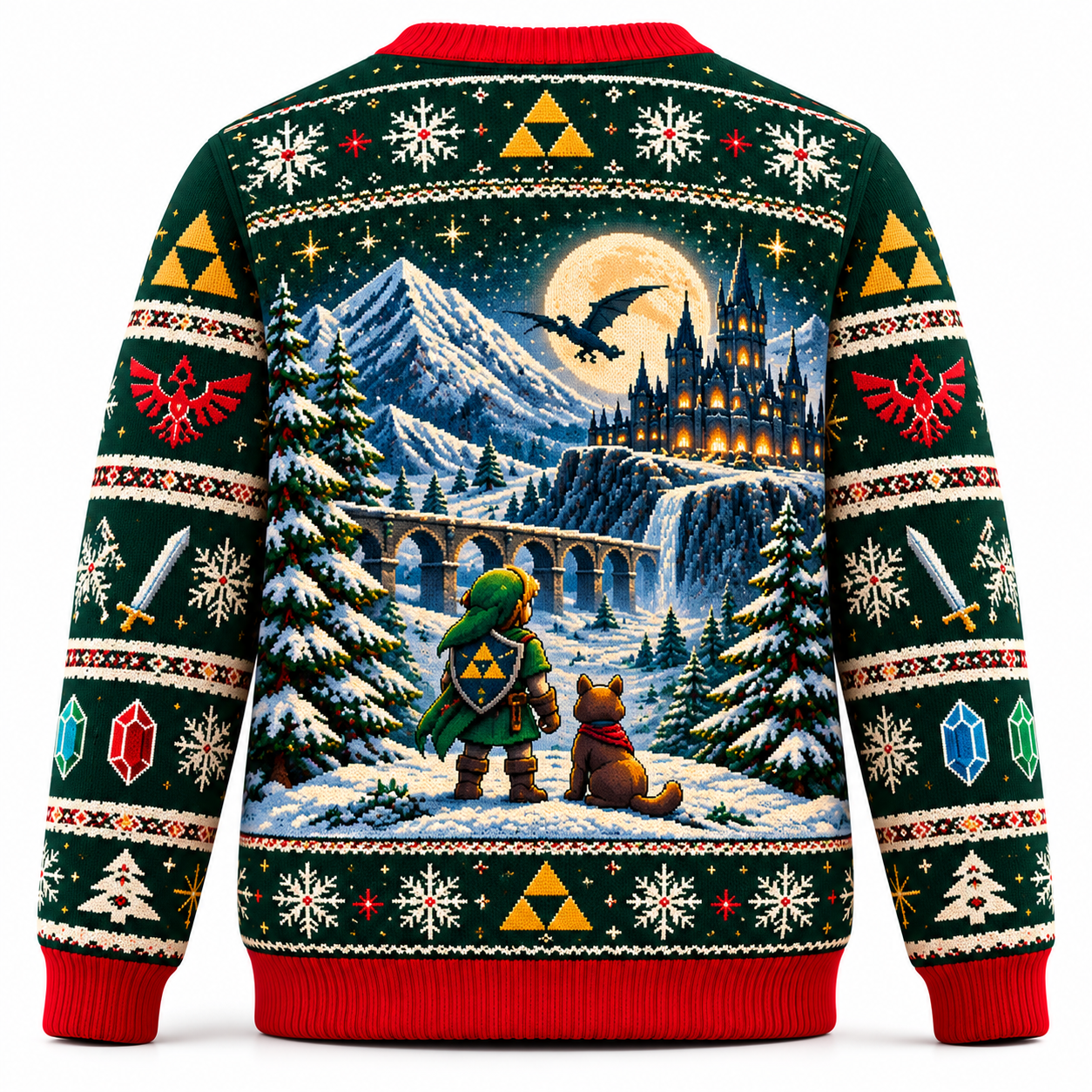 The Hero's Christmas Quest Ugly Sweater – Fantasy Adventure Gaming Christmas Sweater