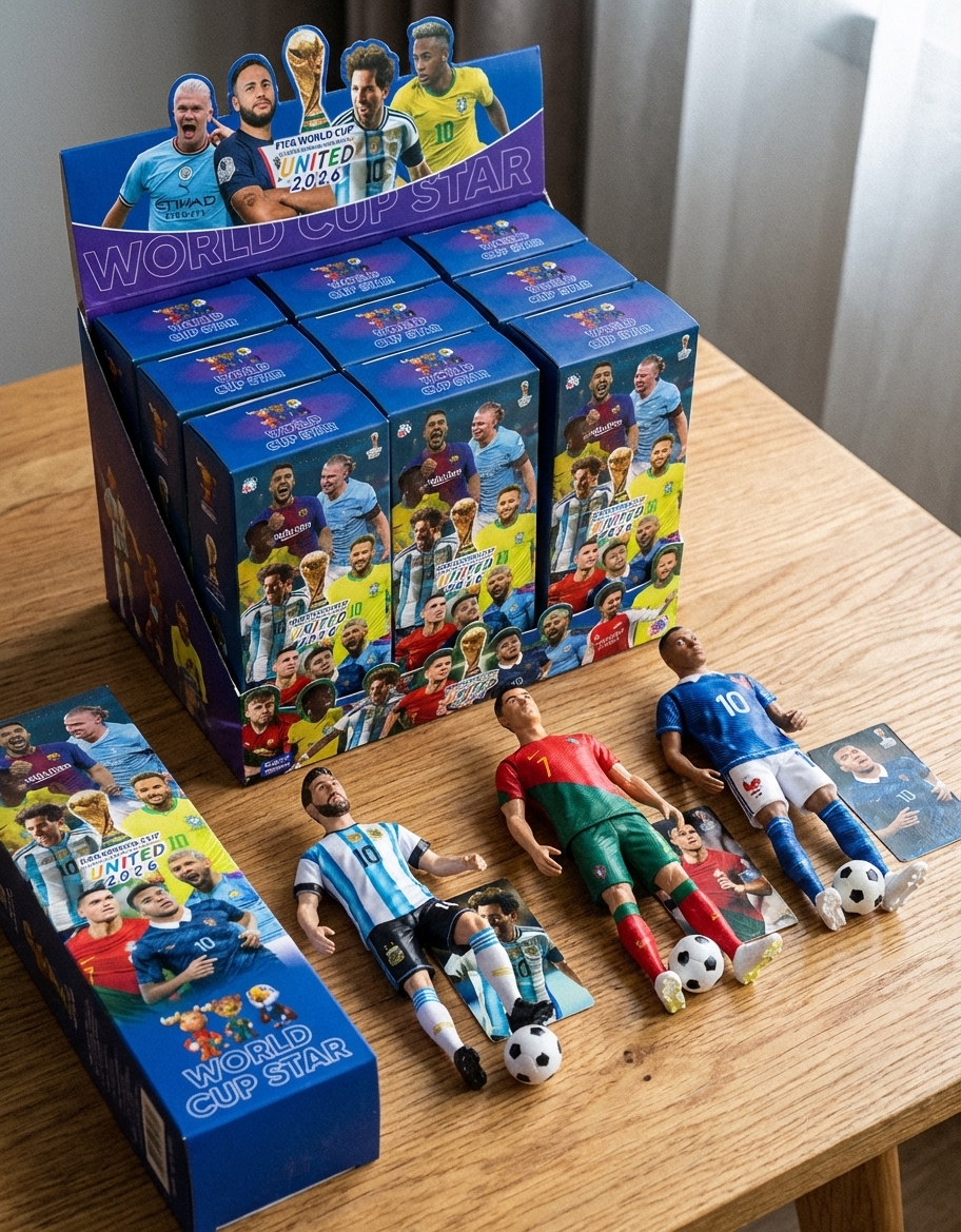 11.5" Premium Soccer Star Action Figure Blind Box - 2026 Global Football Hero Collection, Large Realistic Athlete Figures, Random Style Collectible