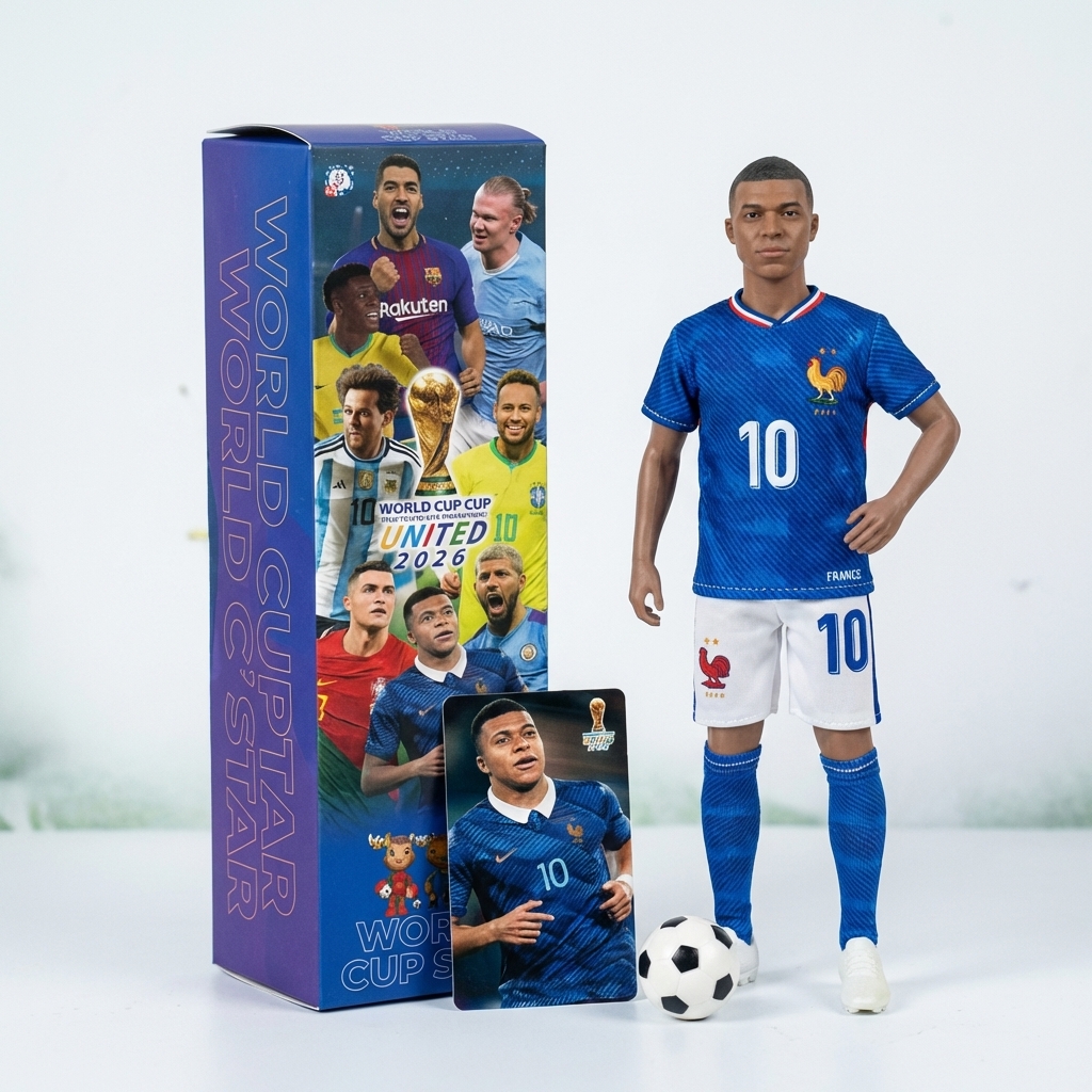 11.5" Premium Soccer Star Action Figure Blind Box - 2026 Global Football Hero Collection, Large Realistic Athlete Figures, Random Style Collectible