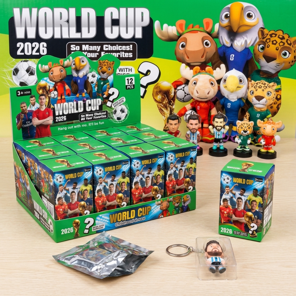 2026 World Cup Surprise Blind Box Keychain | Extra-Large Star Player & Mascot Figures (with Protective Shell) - Random Style Delivery