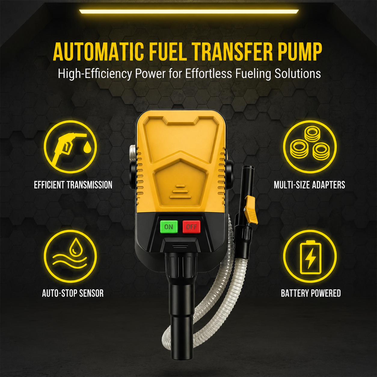 Self-Stopping Fuel Transfer Pump – Fast, Spill-Free Refueling for Gas Cans, Mowers & Generators