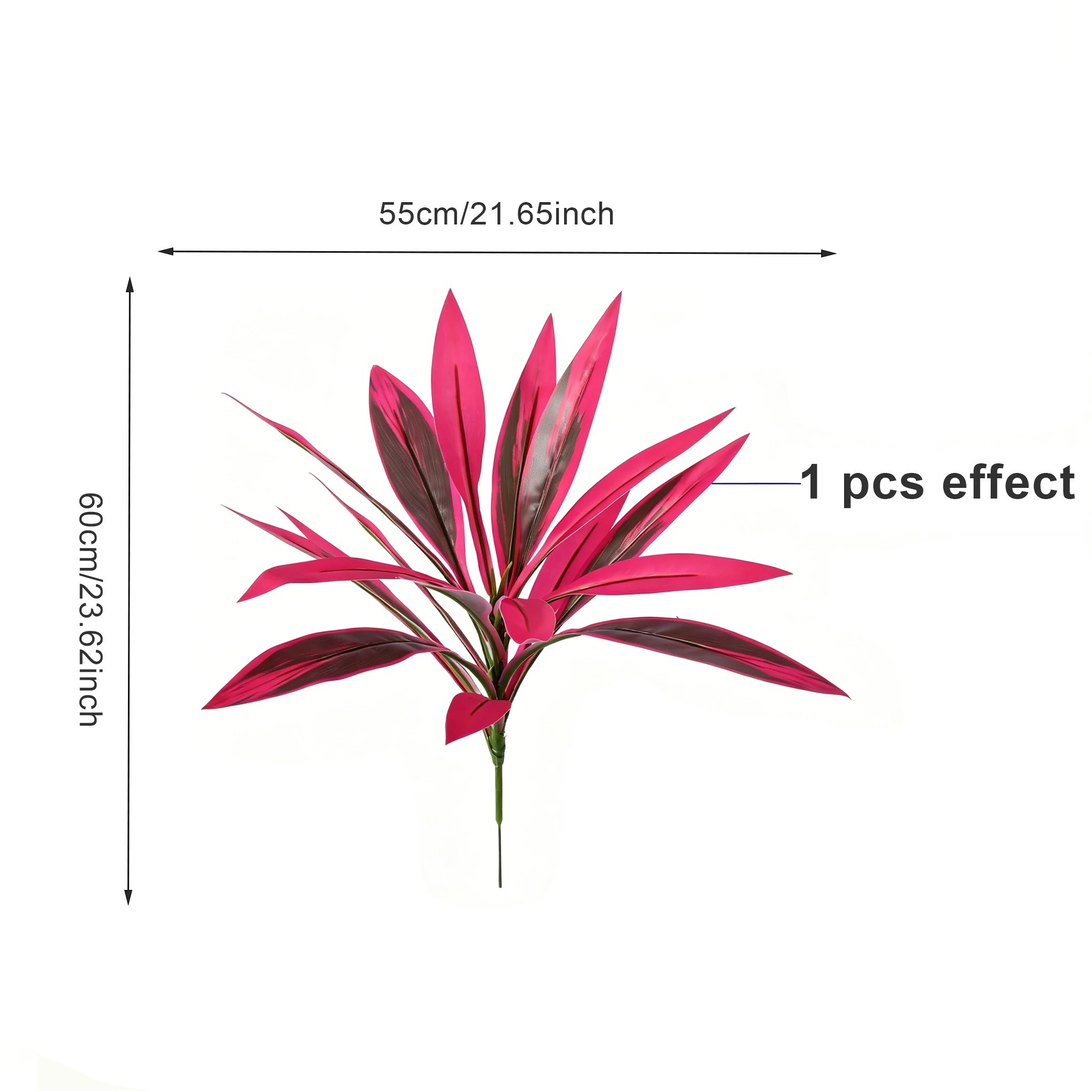 2Pcs Large Artificial Boston Fern & Dragon’s Blood Tree Plants | Vibrant Pink Purple Faux Plants for Garden Patio Balcony Decor 🌼