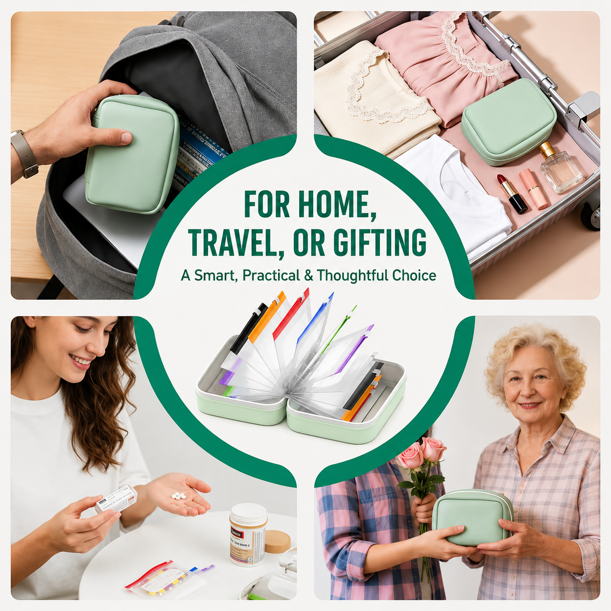 💊 Waterproof Travel Pill Organizer Pouch | 14 Bags For 7–14 Days