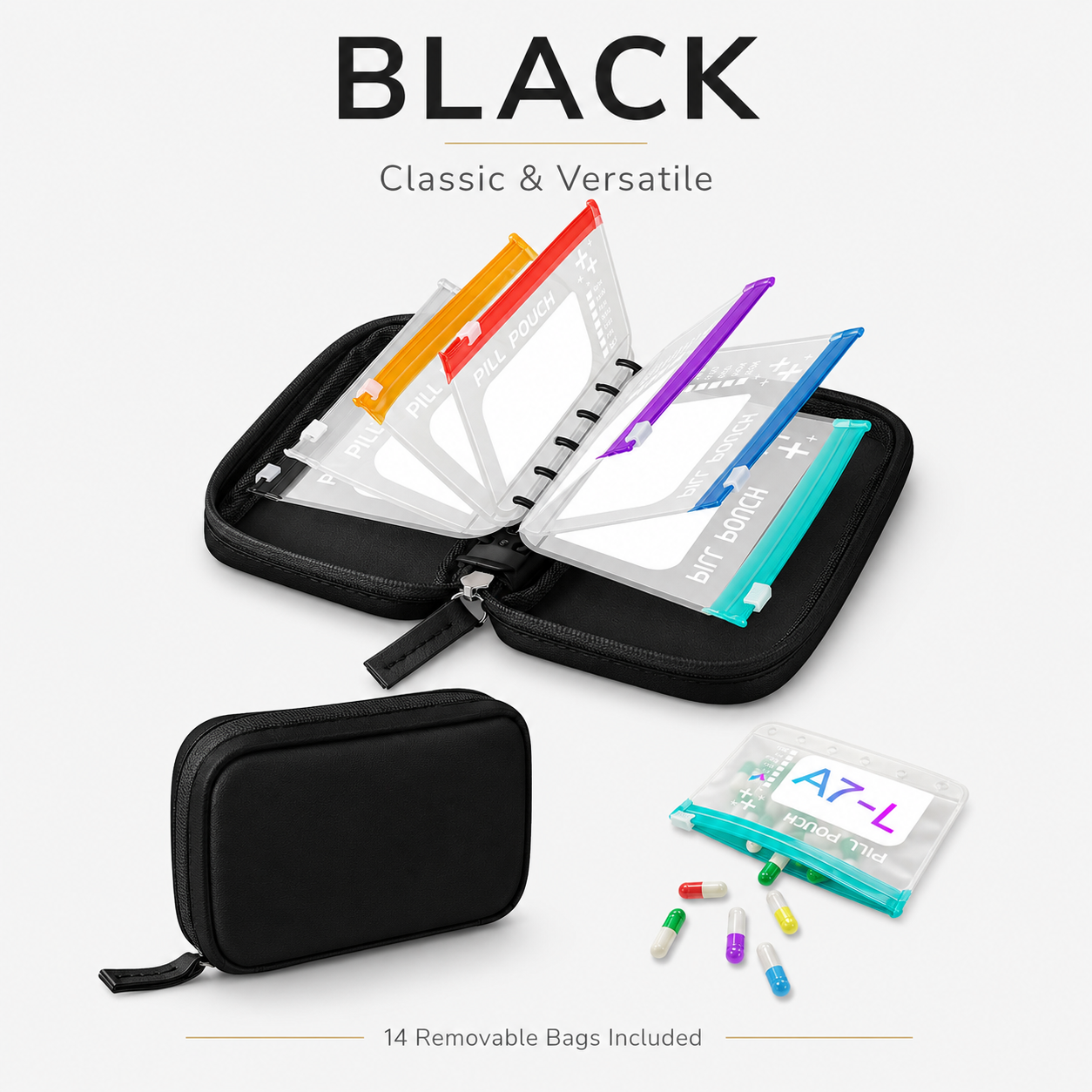 💊 Waterproof Travel Pill Organizer Pouch | 14 Bags For 7–14 Days