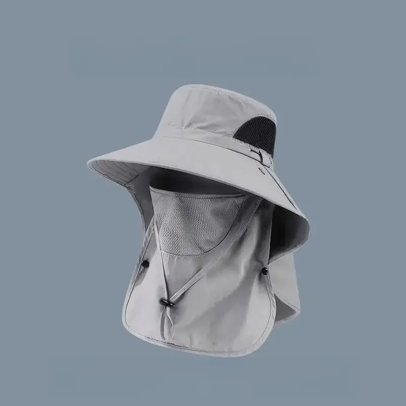☀️ 360° Sun Protection Hat – Detachable Face & Neck Cover – Breathable Outdoor Fishing Fisherman Cap 🎣