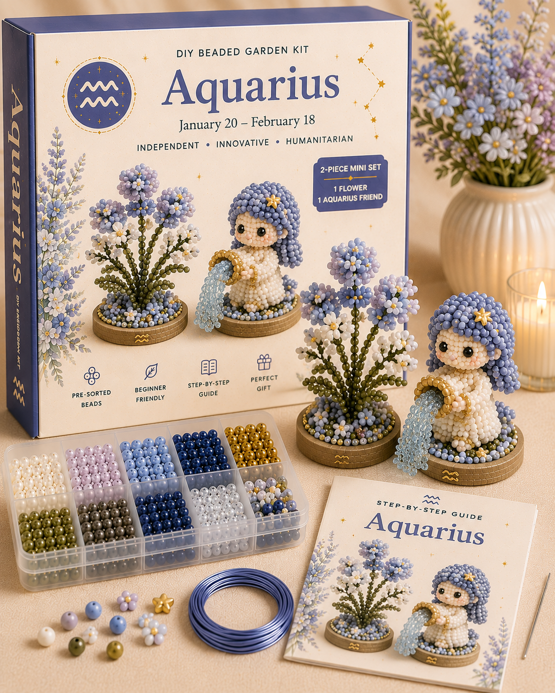 ✨ 12 Zodiac Signs DIY Beaded Garden Kit | Build Your Sign, Grow Your Magic
