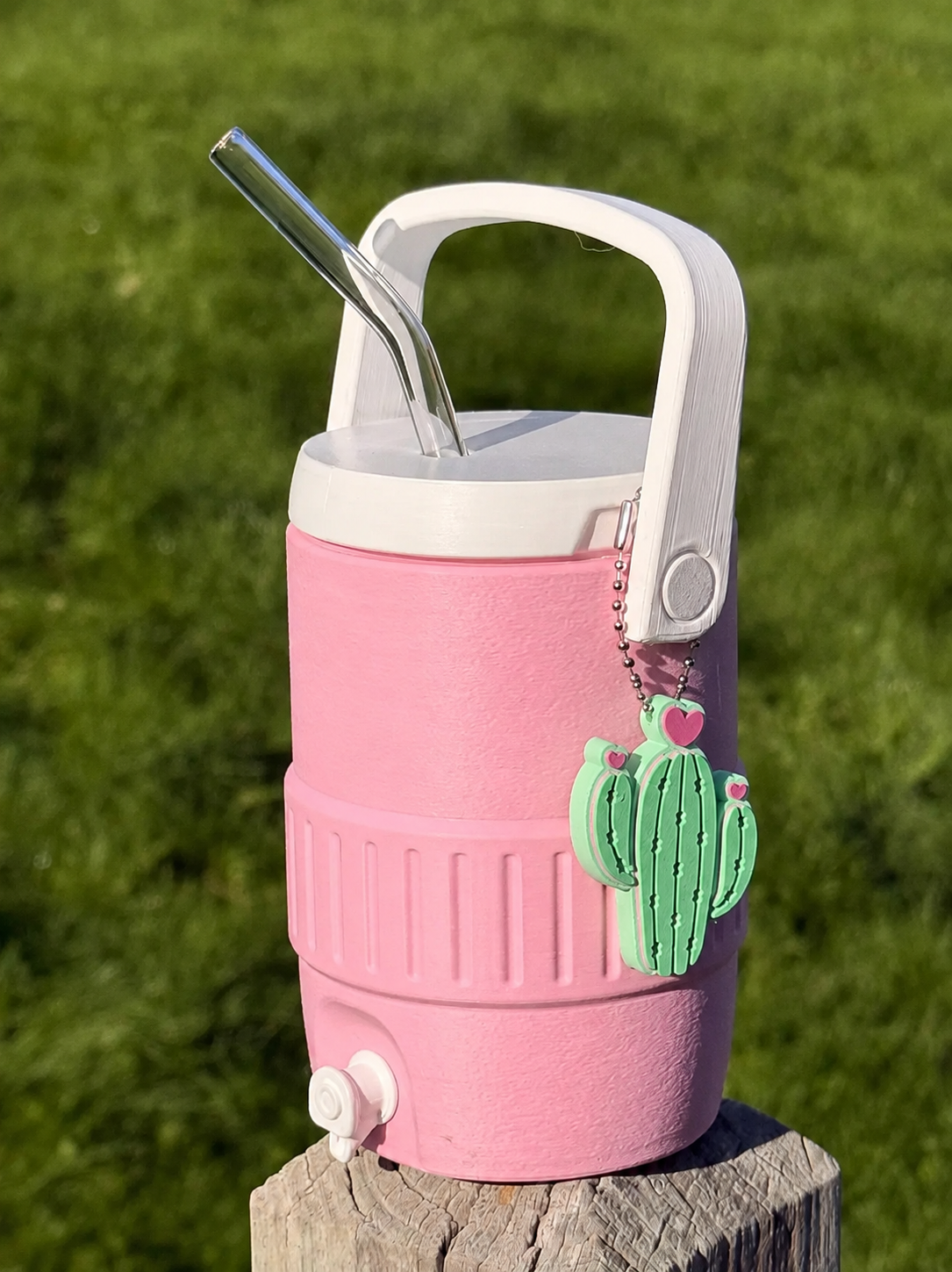 Cute 3D Printed Can Holder with Glass Straw – Fits 12oz Cans