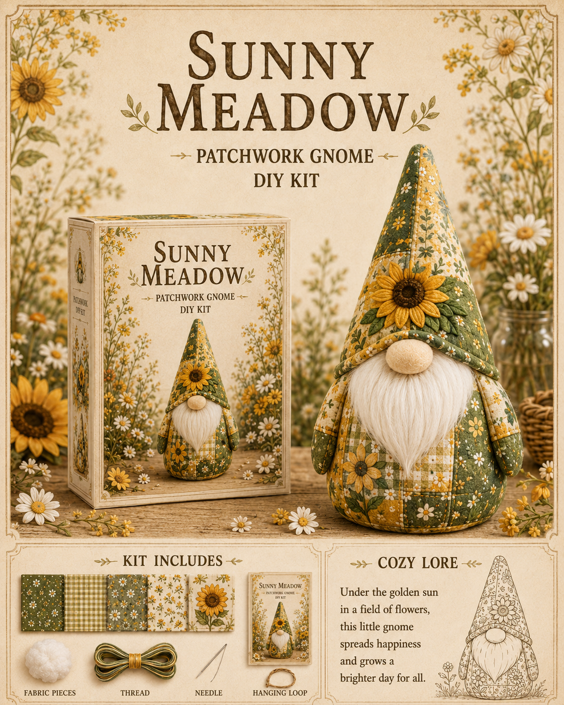 🧵 Cozy Gnome Stitch Kit｜🔥 Today Only 🔥 Buy 3, Get 1 FREE