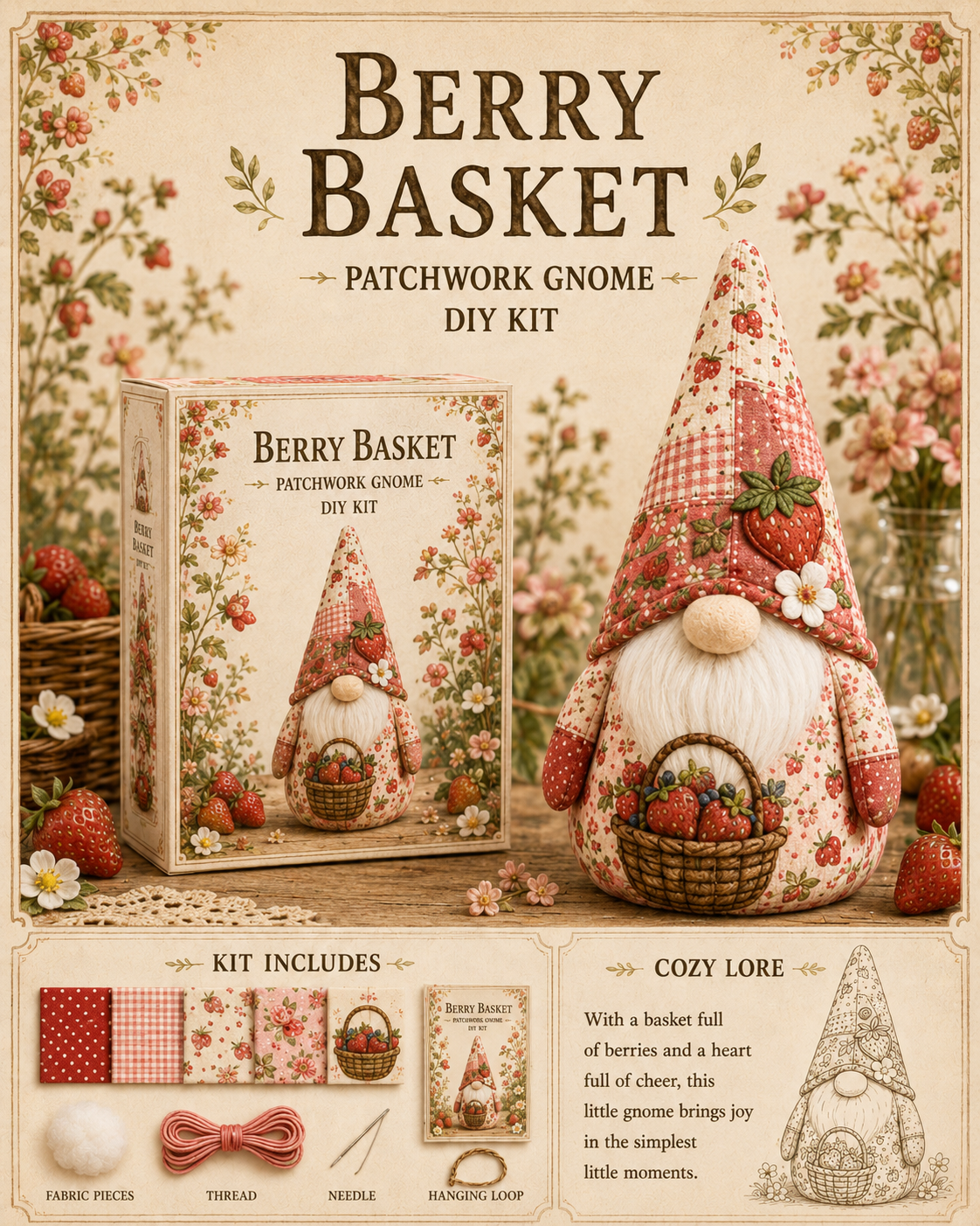 🧵 Cozy Gnome Stitch Kit｜🔥 Today Only 🔥 Buy 3, Get 1 FREE