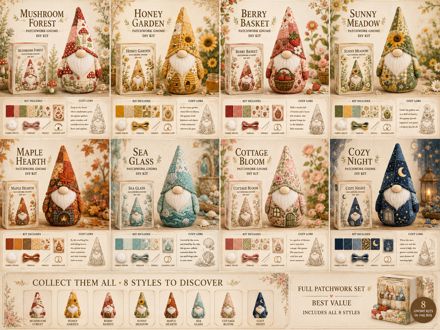 🧵 Cozy Gnome Stitch Kit｜🔥 Today Only 🔥 Buy 3, Get 1 FREE