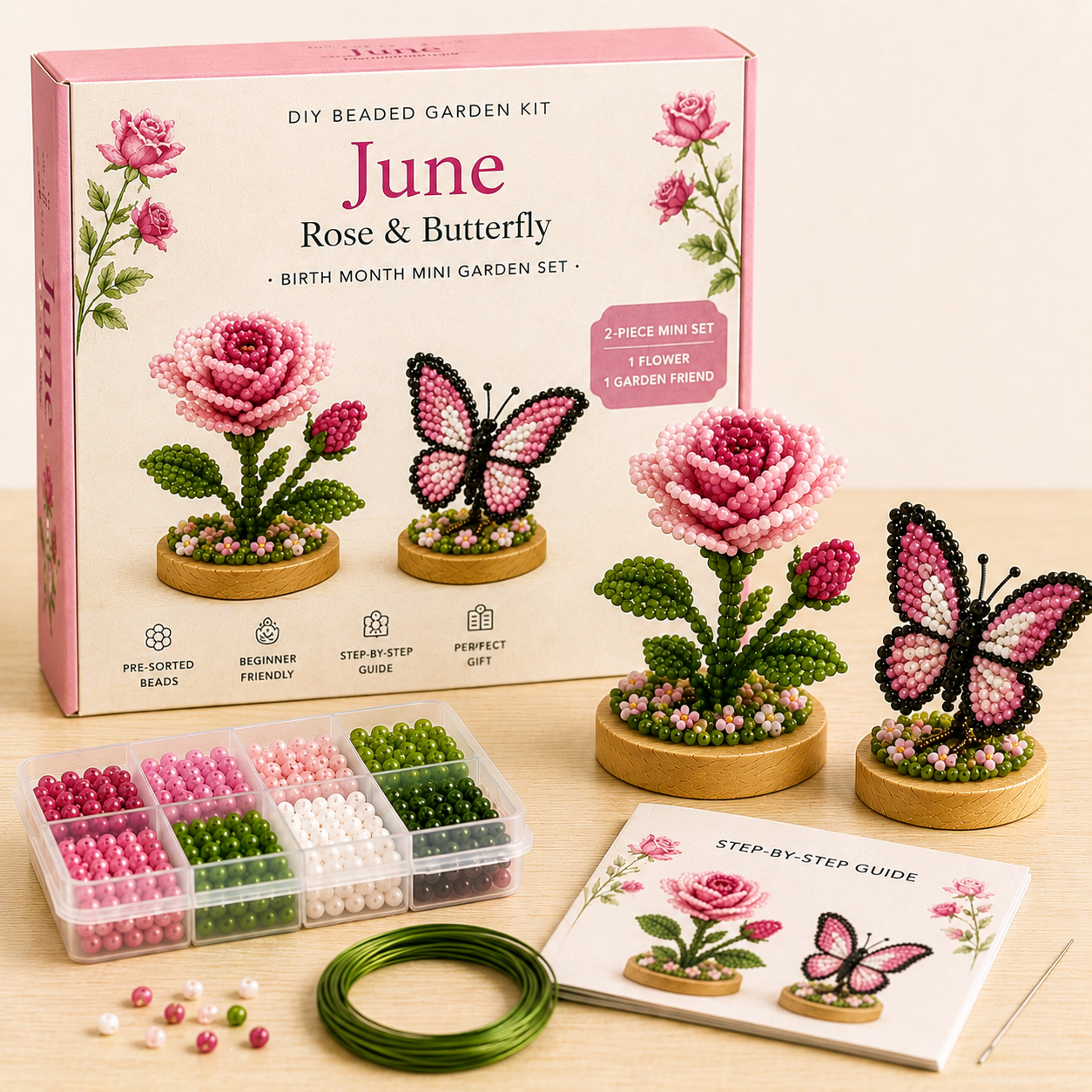 Birth Month Beaded Garden DIY Kit 🌸 Personalized Birthday Craft Gift
