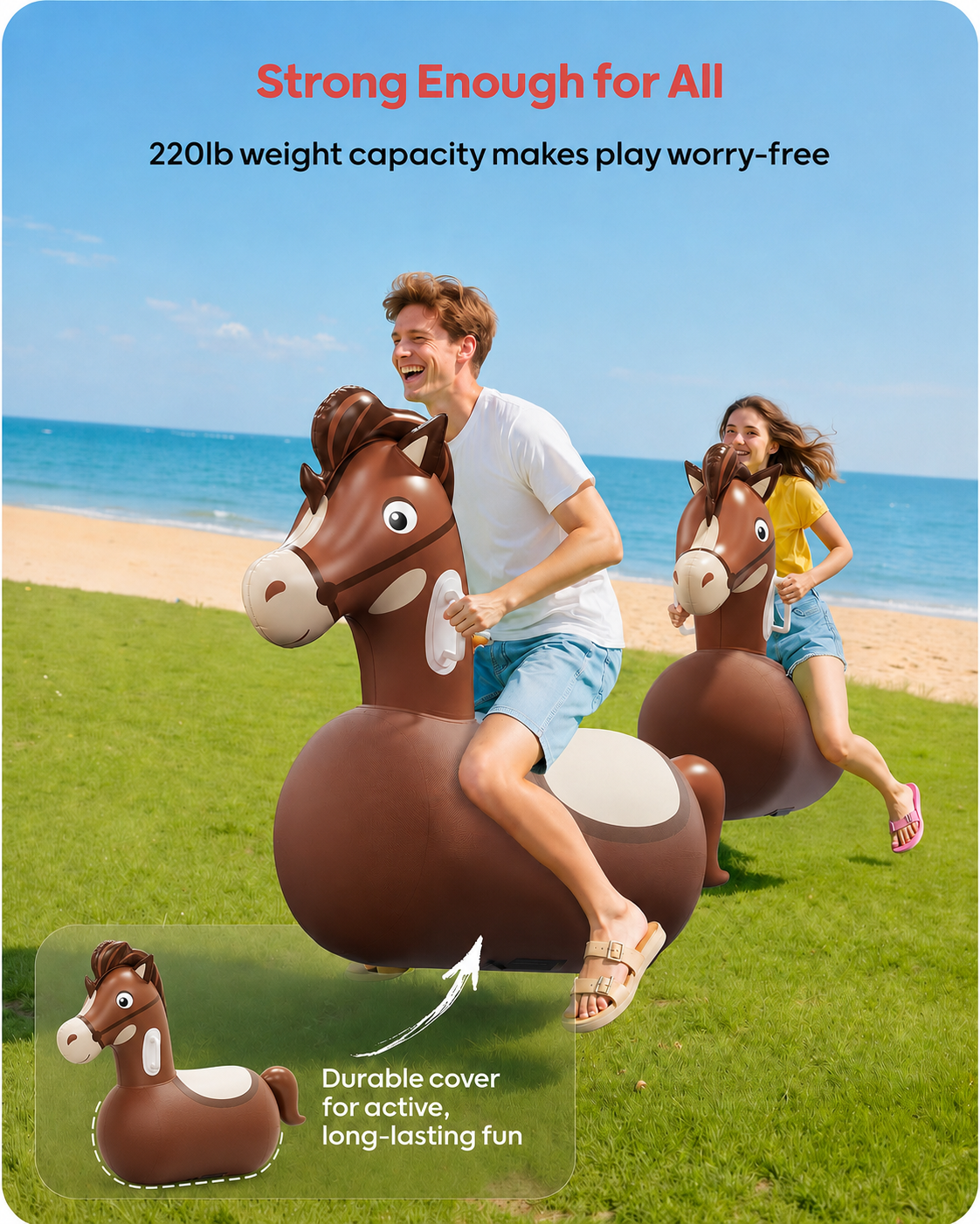 🔥LAST DAY 59% OFF🔥Inflatable Bouncy Horse Ride-On Toy for Kids 🐴