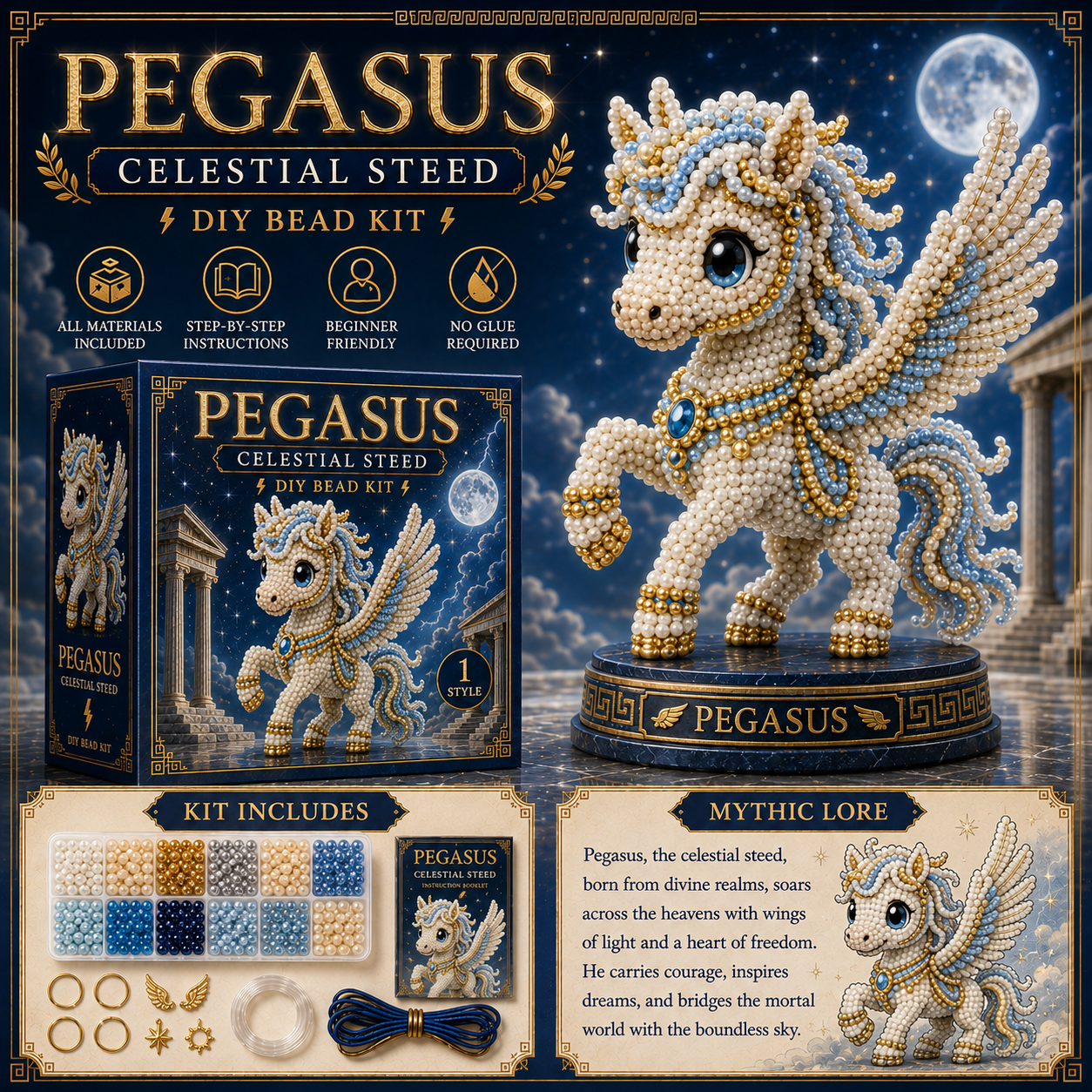 Greek Mythic Guardians DIY Bead Kit – Chibi Mythology Collectible Series