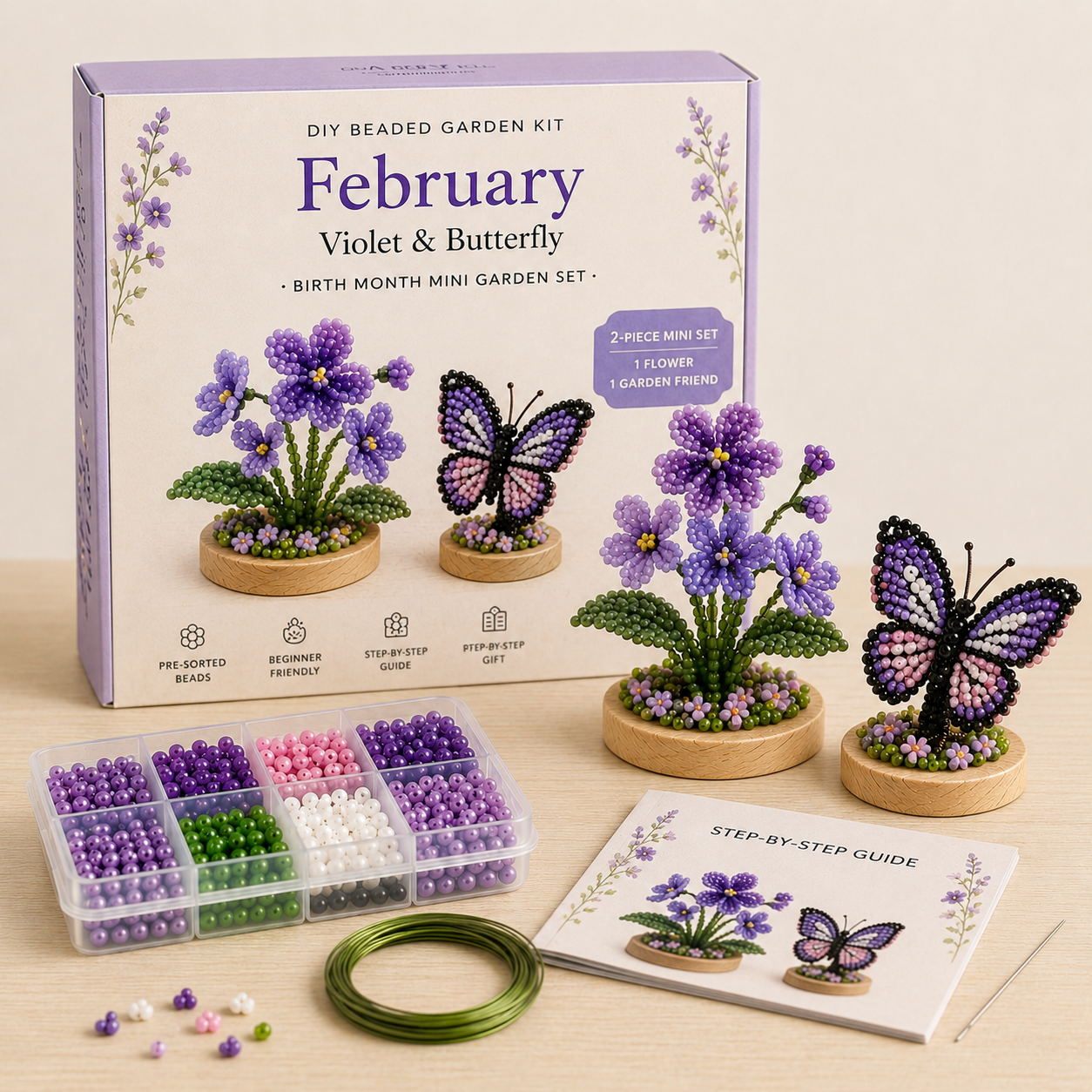 Birth Month Beaded Garden DIY Kit 🌸 Personalized Birthday Craft Gift