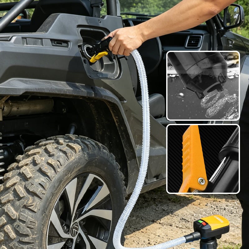 Self-Stopping Fuel Transfer Pump – Fast, Spill-Free Refueling for Gas Cans, Mowers & Generators