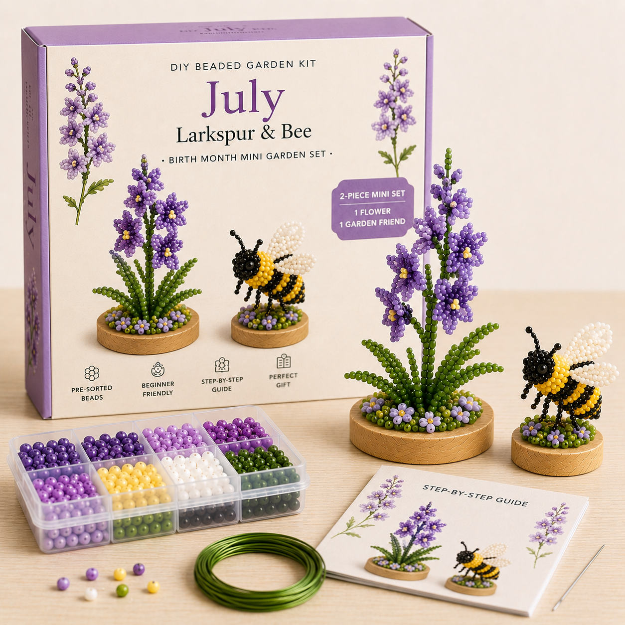Birth Month Beaded Garden DIY Kit 🌸 Personalized Birthday Craft Gift