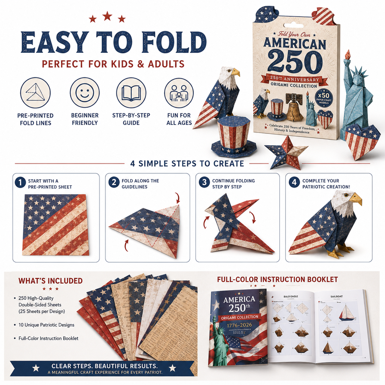 250th Anniversary Patriotic Paper Craft Kit