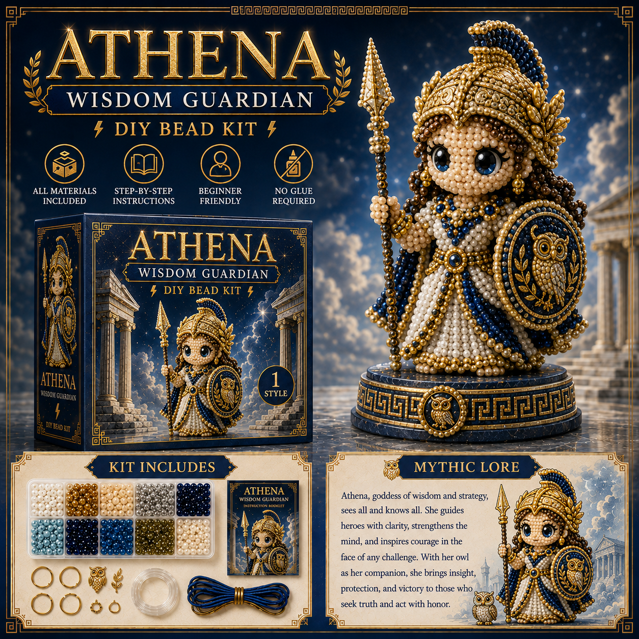 Greek Mythic Guardians DIY Bead Kit – Chibi Mythology Collectible Series