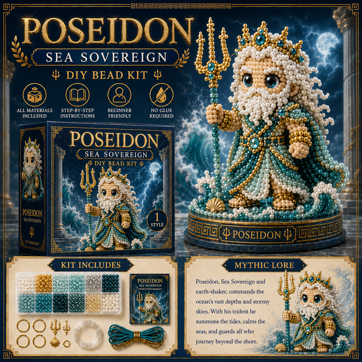 Greek Mythic Guardians DIY Bead Kit – Chibi Mythology Collectible Series