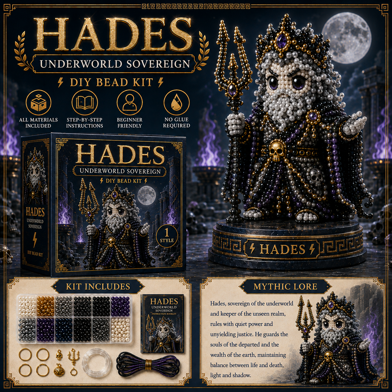 Greek Mythic Guardians DIY Bead Kit – Chibi Mythology Collectible Series