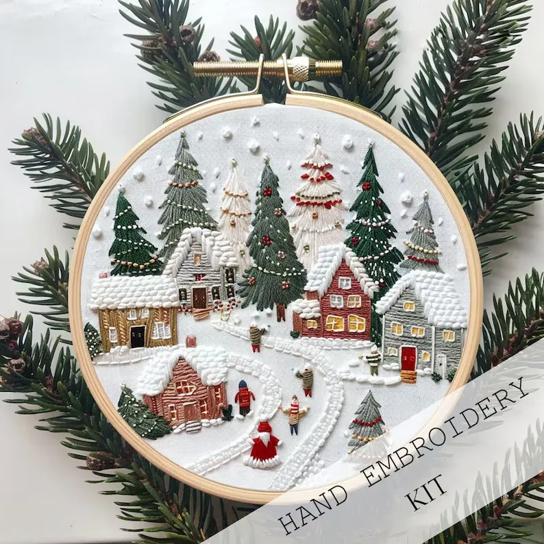Holiday Village Embroidery Suits