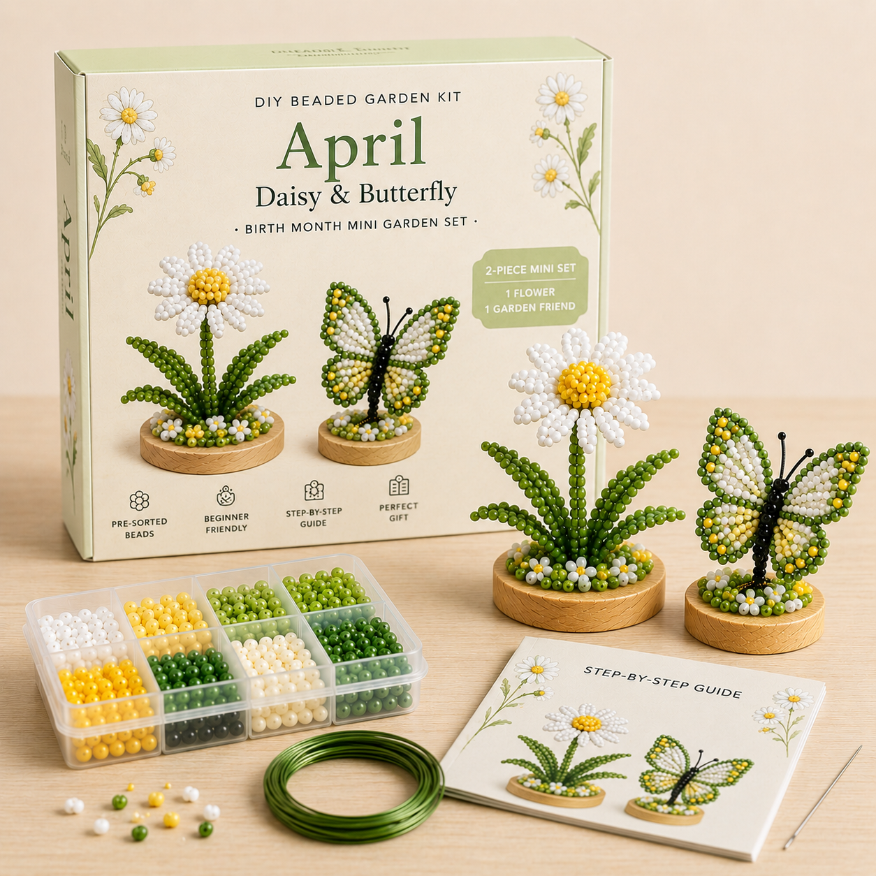 Birth Month Beaded Garden DIY Kit 🌸 Personalized Birthday Craft Gift