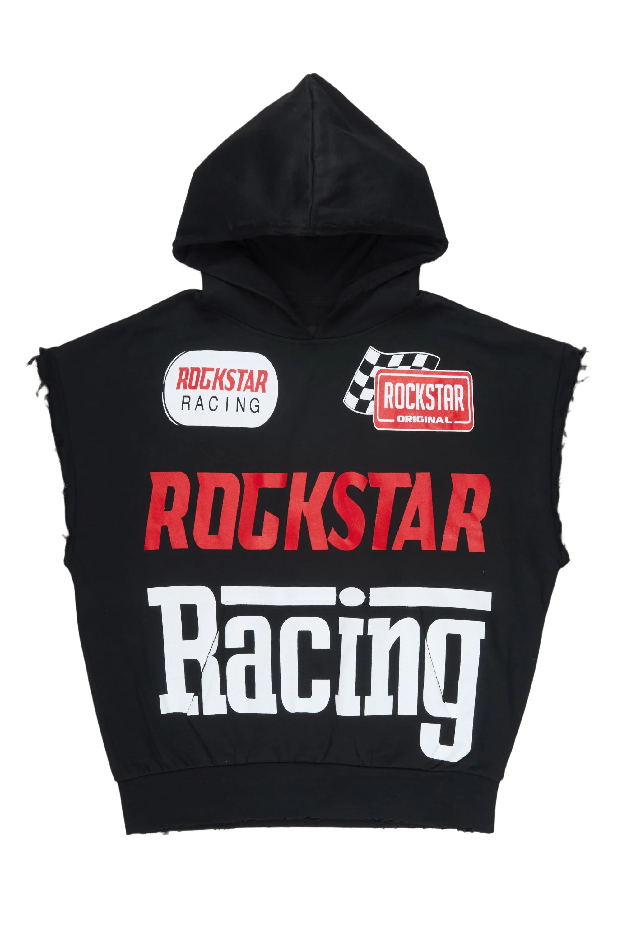 Spiller Black Cut Sleeve Hoodie