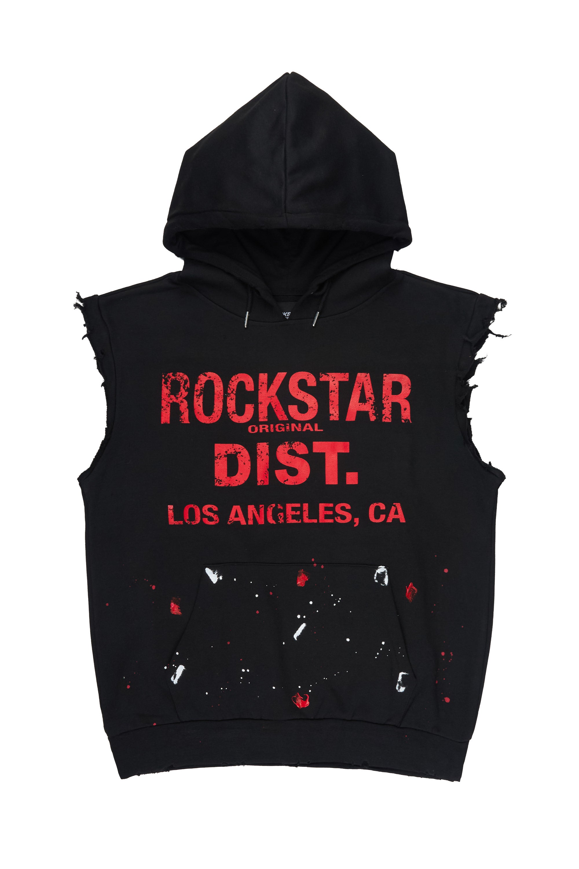 Scottie  Black Cut Sleeve Hoodie