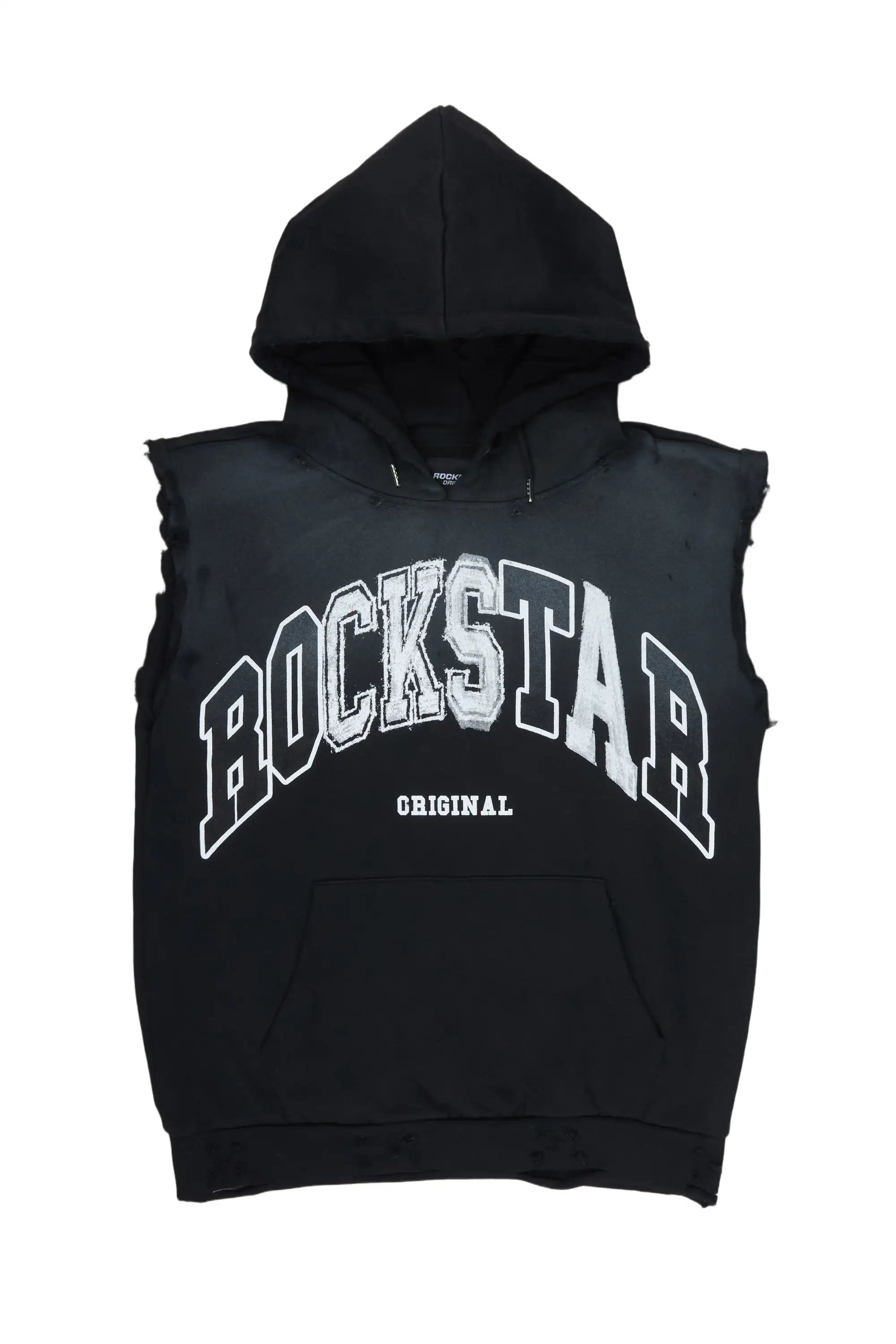 Bodie Black Cut Sleeve Hoodie