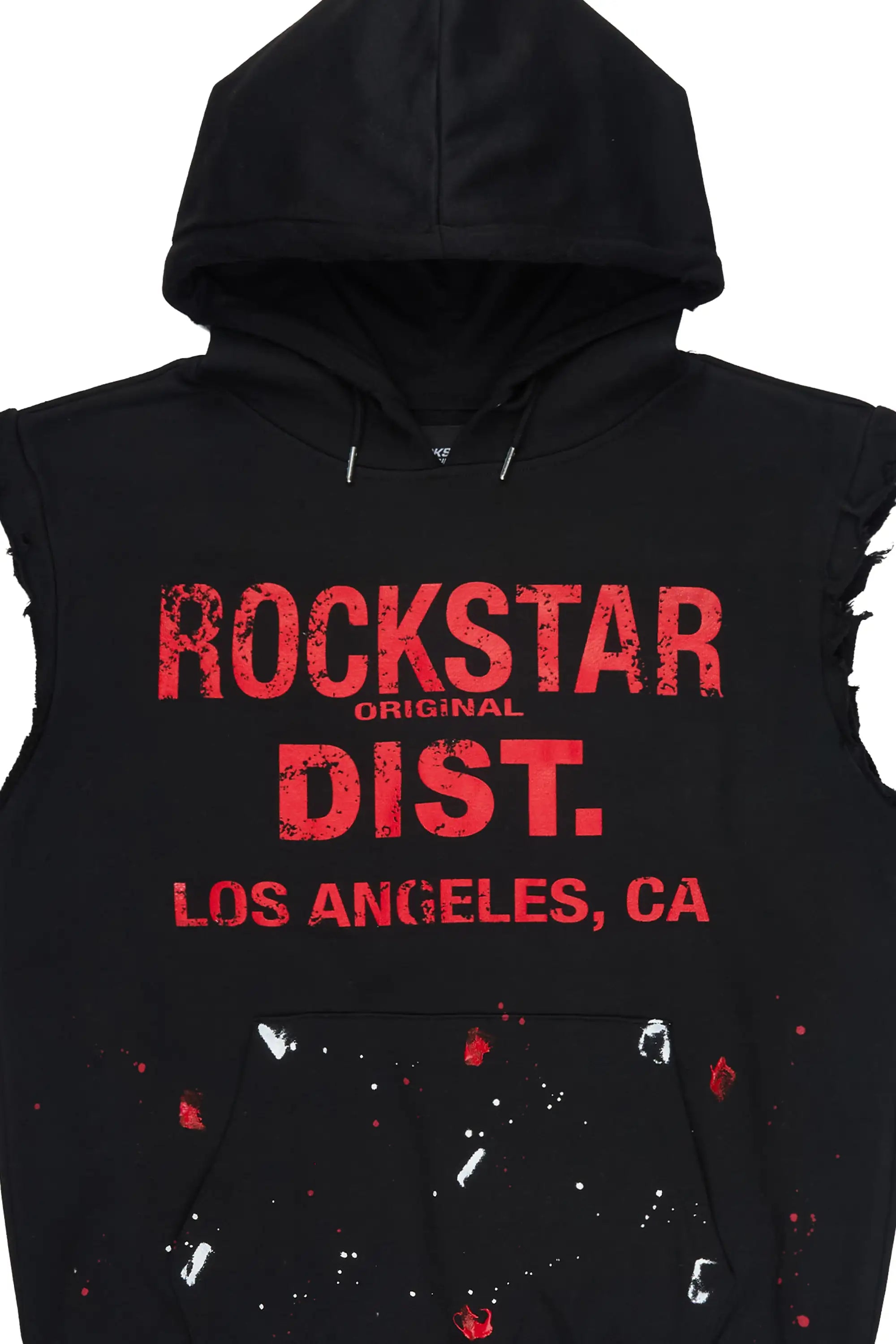 Scottie  Black Cut Sleeve Hoodie