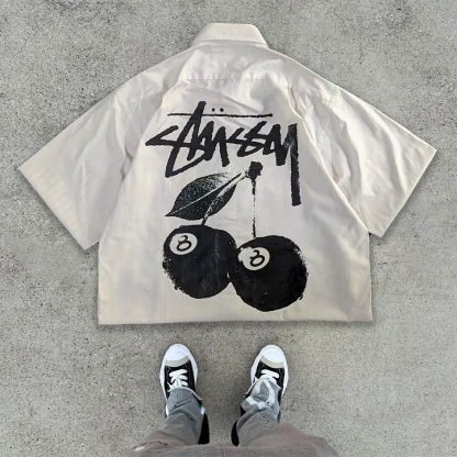 Cherry print streetwear shirt