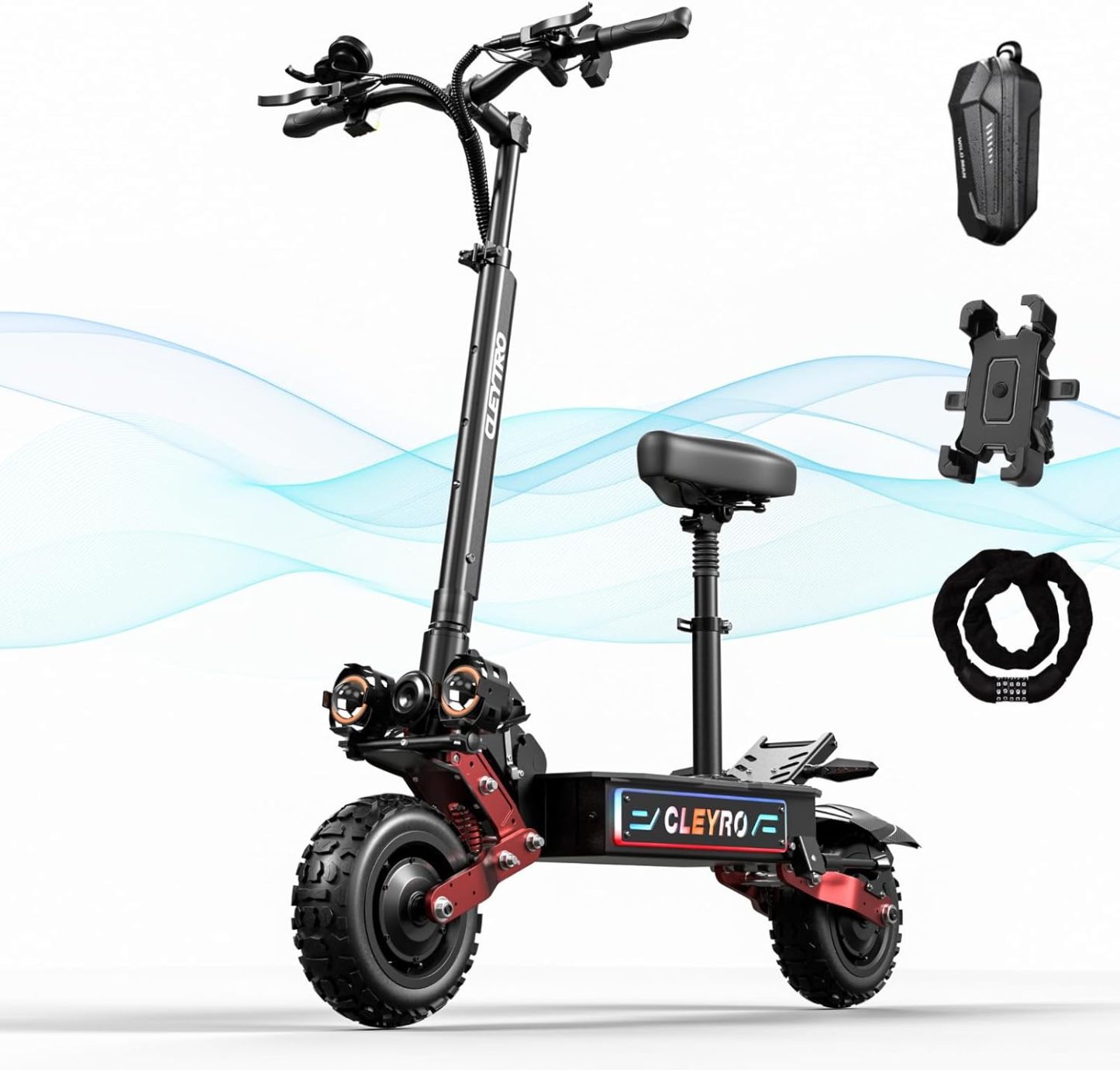 6000W Electric Scooter for Adults – 50mph, 60 Mile Range, Full Suspension