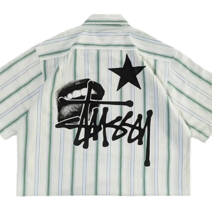 Casual striped print shirt