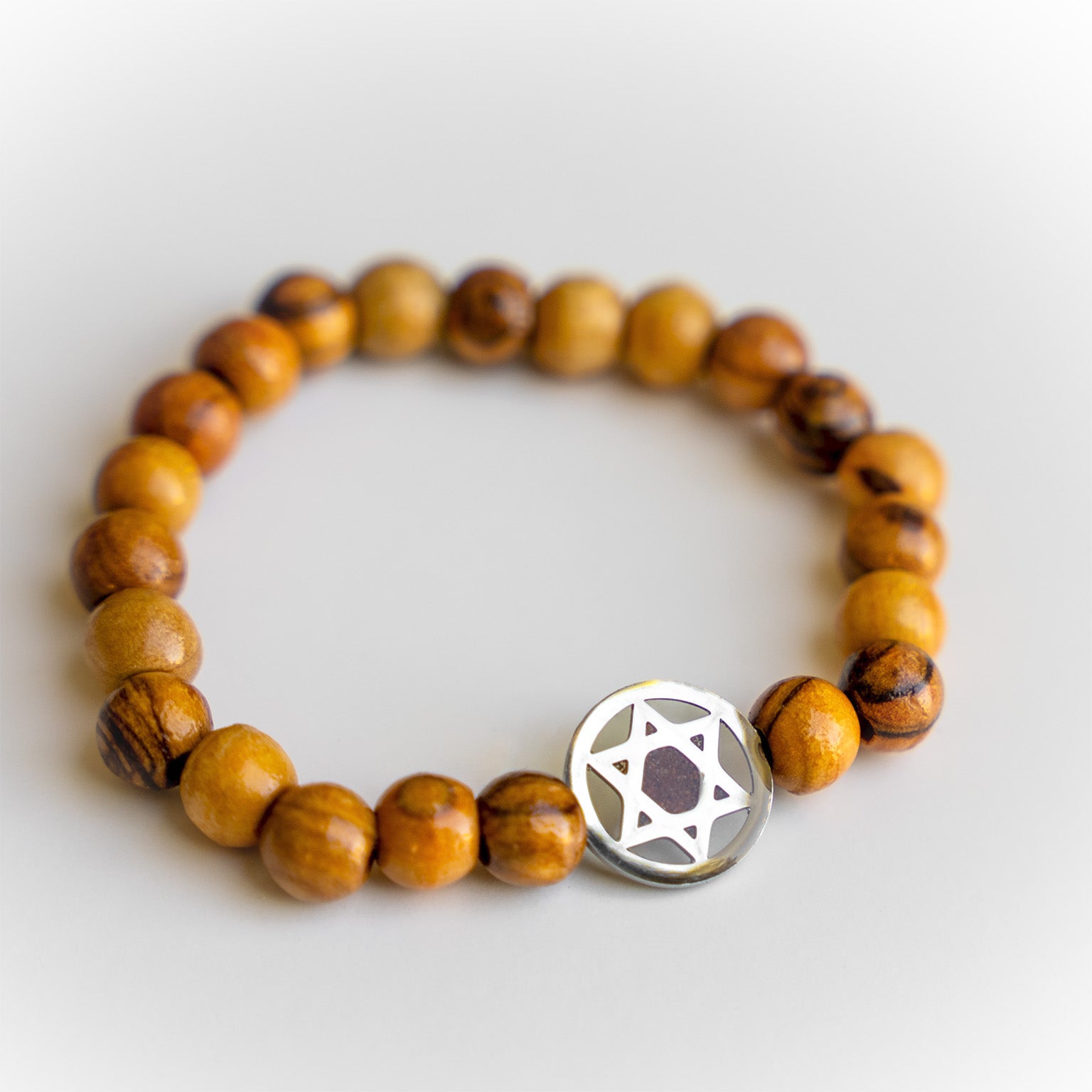 "Grafted In" Star of David Men's Bracelet - Made with Jerusalem Soil and Nazareth Olive Wood