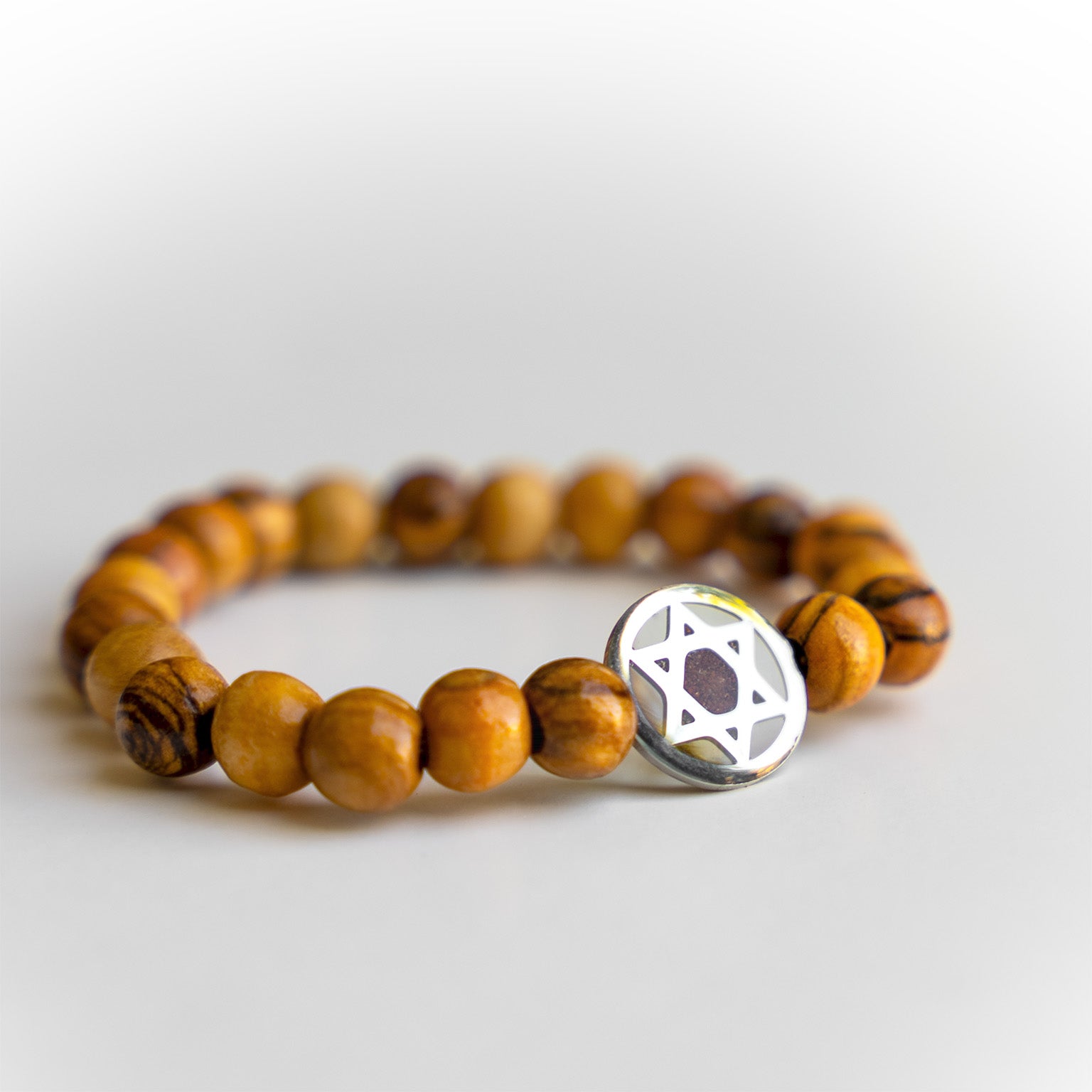 "Grafted In" Star of David Men's Bracelet - Made with Jerusalem Soil and Nazareth Olive Wood