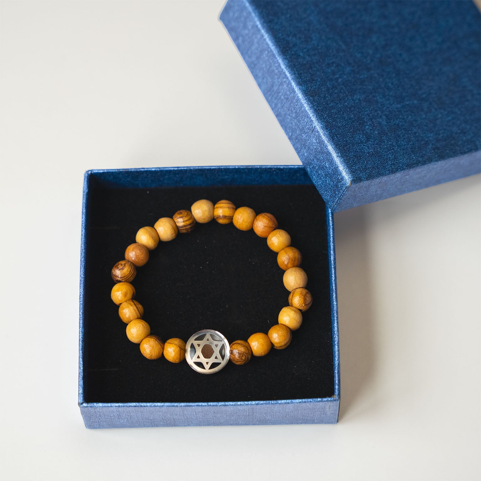 "Grafted In" Star of David Men's Bracelet - Made with Jerusalem Soil and Nazareth Olive Wood