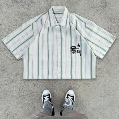 Casual striped print shirt