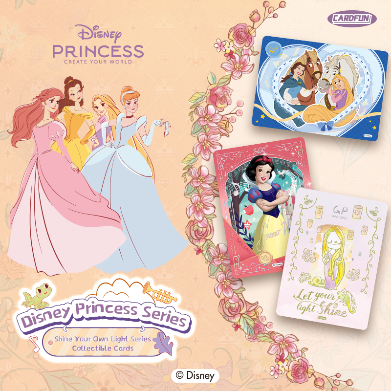 CARDFUN Disney/Pixar Princess Show Yourself Collectible Card 16 Packs Trading Cards Official Anime TCG CCG Hobby Gifts Toys