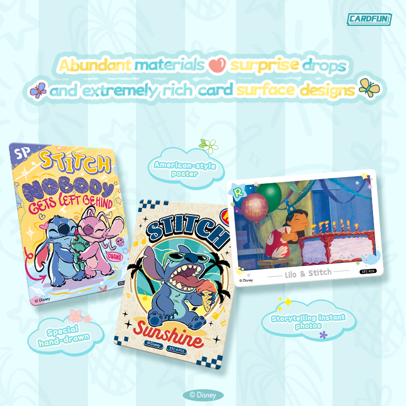 CARDFUN 20 Packs  Disney Lilo Stitch Collectible Card Anime Cards Trading Cards Stitch Game Collection Cards Blind Box Gifts