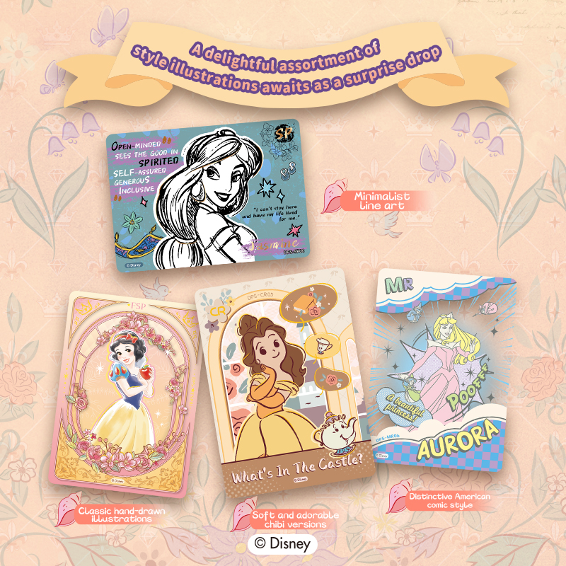 CARDFUN Disney/Pixar Princess Show Yourself Collectible Card 16 Packs Trading Cards Official Anime TCG CCG Hobby Gifts Toys