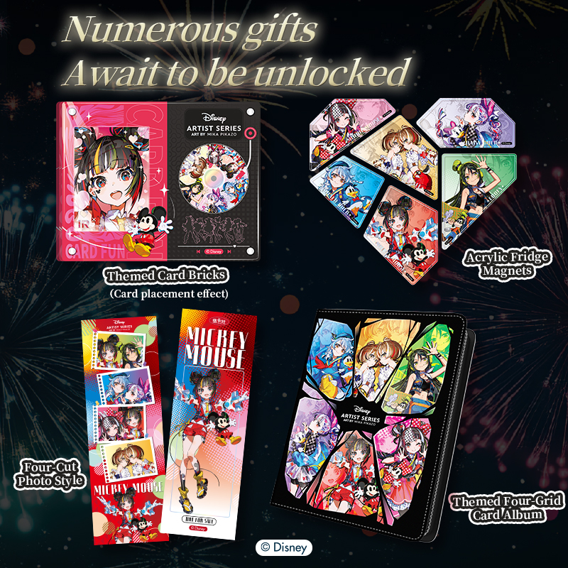 CardFun Official Disney Mika Pikazo 10 packs Collectible Trading Card Booster Box TCG CCG