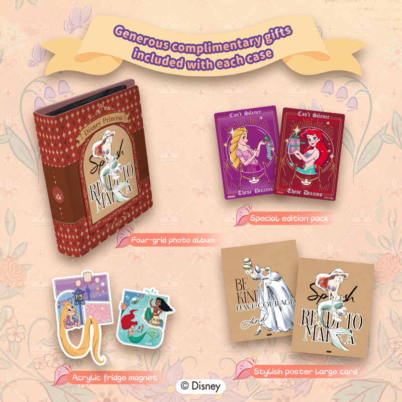 CARDFUN Disney/Pixar Princess Show Yourself Collectible Card 16 Packs Trading Cards Official Anime TCG CCG Hobby Gifts Toys