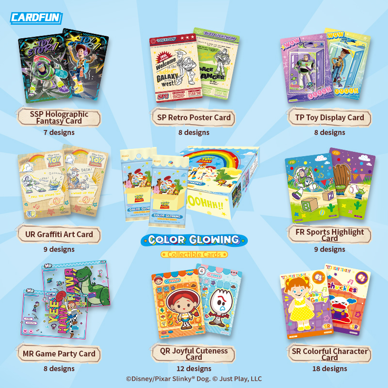 Disney Toy Story Color Glowing Collectible Cards 20 packs Collectible Trading Card Booster Box TCG CCG