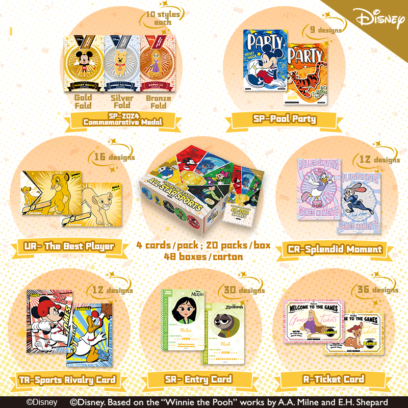Disney/Pixar All Star Sports Official Anime 20 Packs  TCG CCG Collectible Cards Game Trading Cards Hobby Gifts Toys