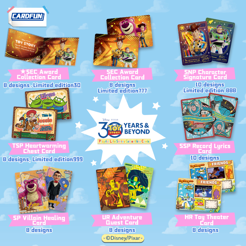 Disney Toy Story 30th anniversary Playful Life Series Collectible Cards 16 packs Collectible Trading Card Booster Box TCG CCG