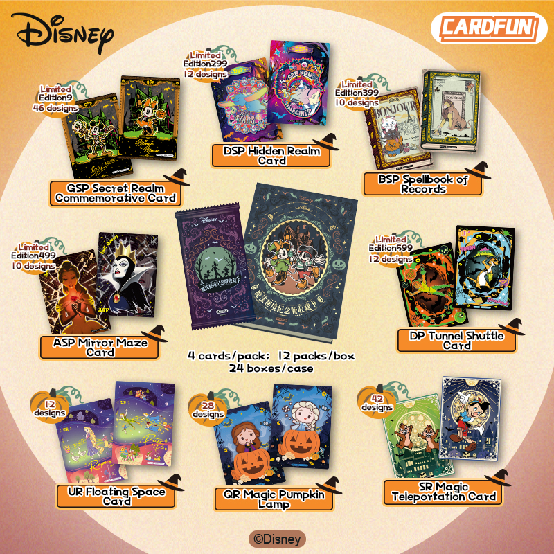 CardFun Official Disney Magic Mystic Realm 12 packs Collectible Trading Card Booster Box TCG CCG